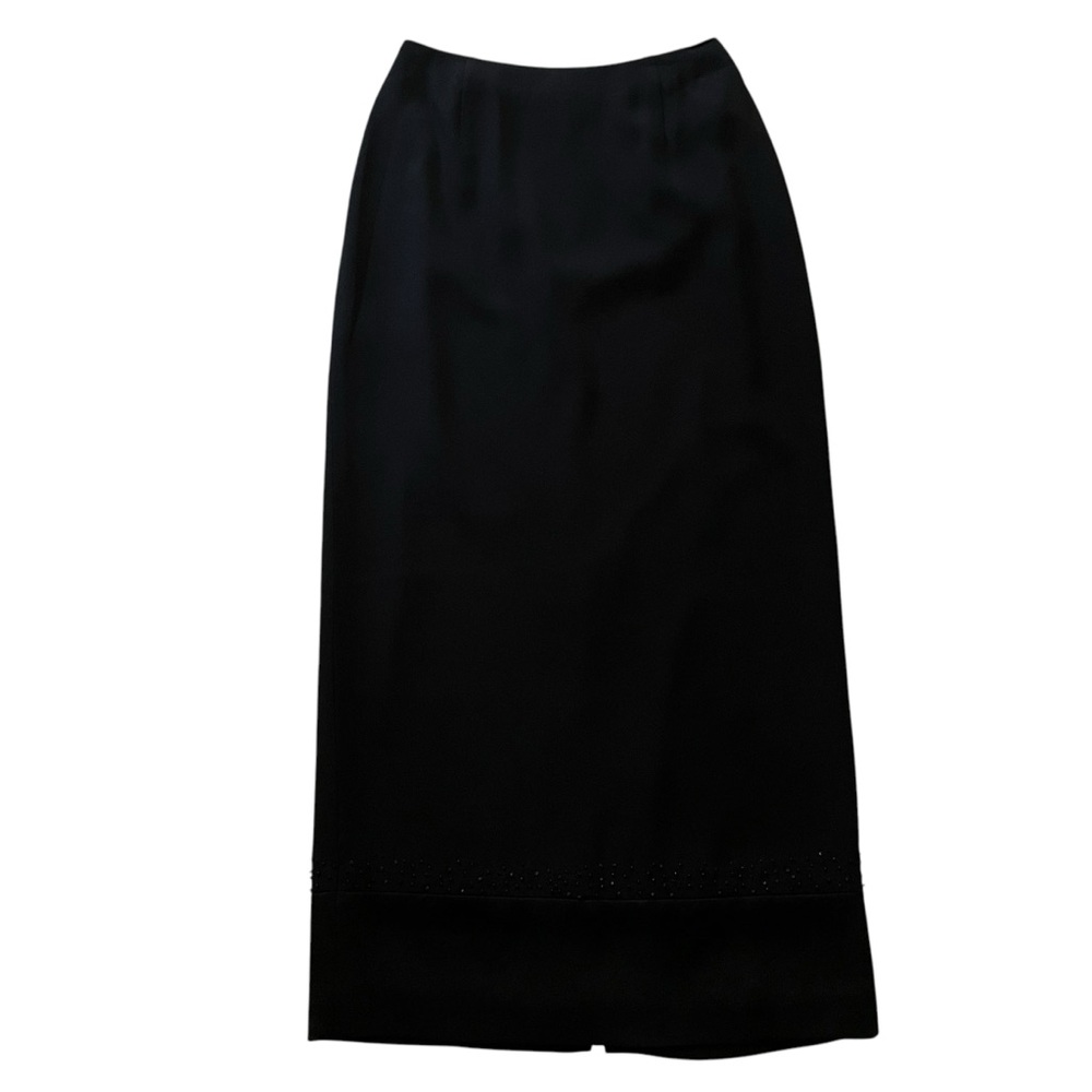 Liz Claiborne Black Maxi Skirt with Hemline Bead Detail 6